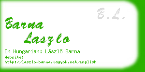 barna laszlo business card