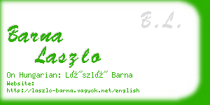 barna laszlo business card